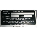 Plaque identification Spitfire 1500