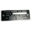 Plaque identification- Triumph TR3A